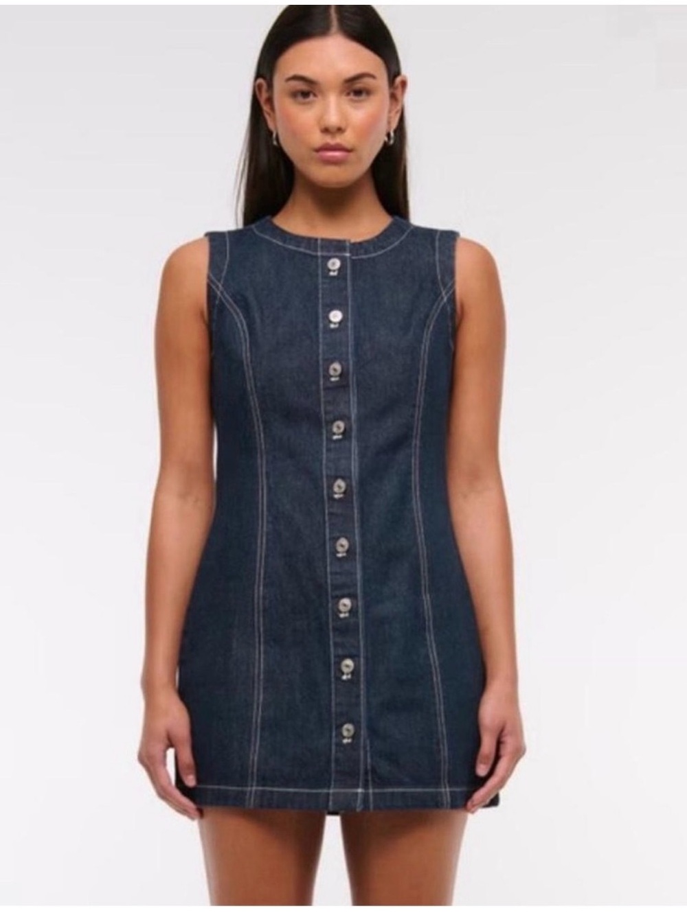Abercrombie and Fitch Mara high neck vest mini dress denim blue
NWT LG tall dark